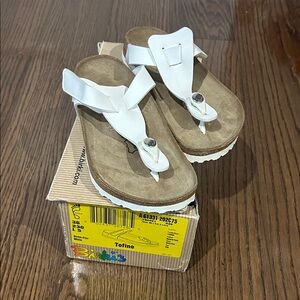 Birkenstock White Birkis Torino slip on NEW sandals sz 5